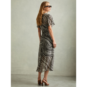 REISS TABITHA Animal Printed Midi Dress